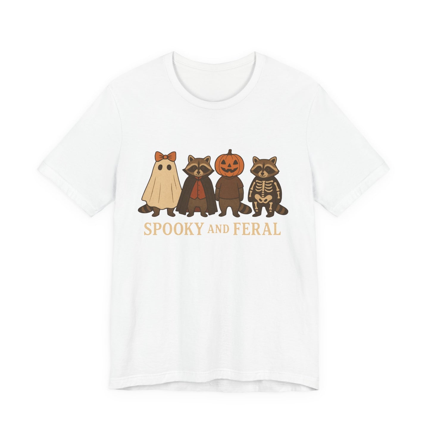 Camiseta de mapache espeluznante, divertida camiseta gráfica de Halloween, bonita camiseta vintage de otoño, moderna camiseta de Halloween para mujer, camiseta de mapache salvaje