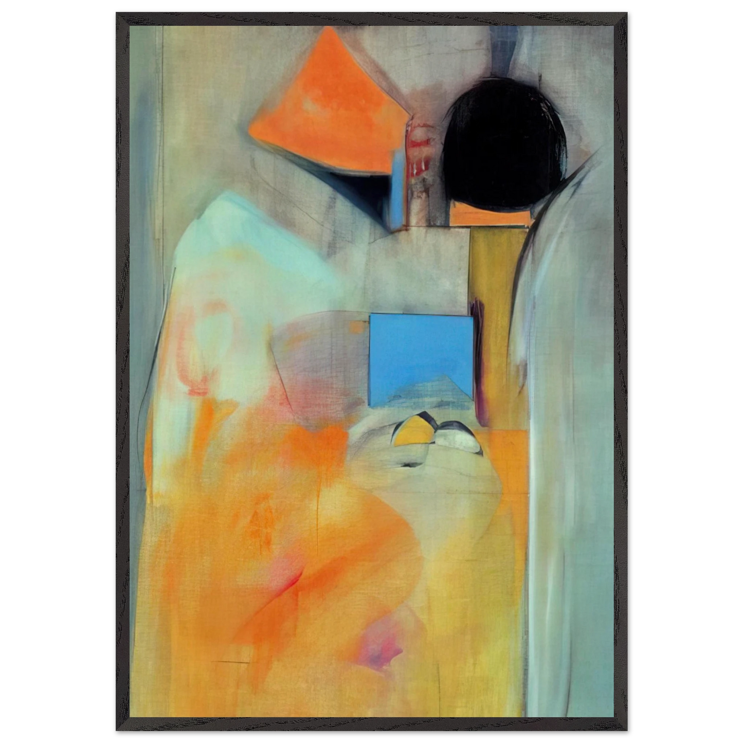 Pandora - Abstract Expressionism - Miriam Schapiro 70x100 cm / 28x40 inches Framed Art Print – Black Wooden Frame