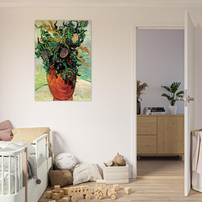 Still Life with Thistles - Vincent van Gogh Brushed Aluminum Print - 70x100 cm / 28x40 inches | Vincent van Gogh Aluminum Print | Vincent van Gogh Prints