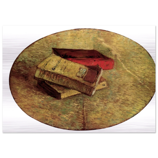 Still Life with Three Books - Vincent van Gogh Brushed Aluminum Print - 70x100 cm / 28x40 inches | Vincent van Gogh Aluminum Print | Vincent van Gogh Prints