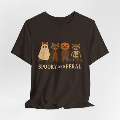Camiseta de mapache espeluznante, divertida camiseta gráfica de Halloween, bonita camiseta vintage de otoño, moderna camiseta de Halloween para mujer, camiseta de mapache salvaje