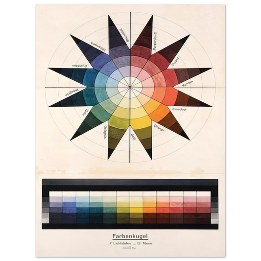 Johannes Itten - Farbenkugel in 7 Lichtstufen und 12 TÃƒÂ¶nen - 1921  75x100 cm / 30x40inches Fine Art Poster