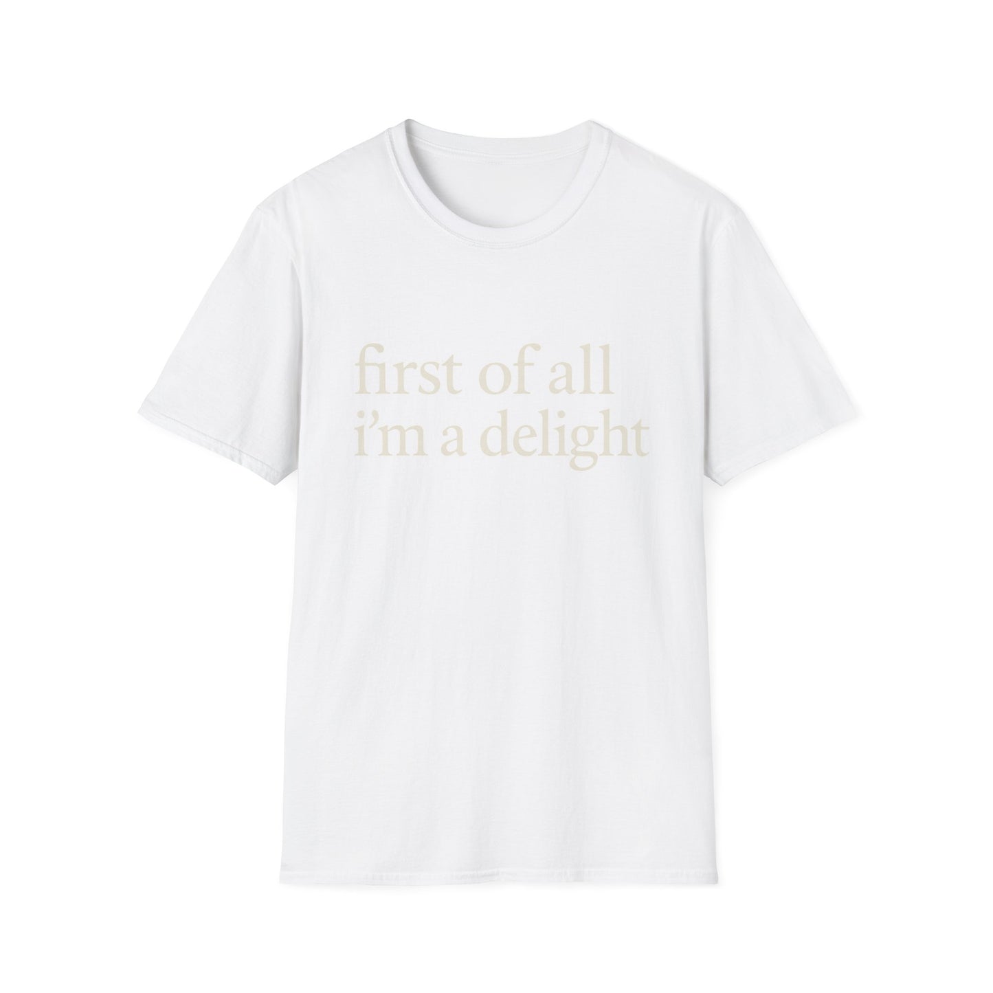 Camiseta "Primero que nada soy un deleite", camiseta con cita divertida para mujer, camiseta con frase atrevida, regalo gráfico ingenioso para la mejor amiga