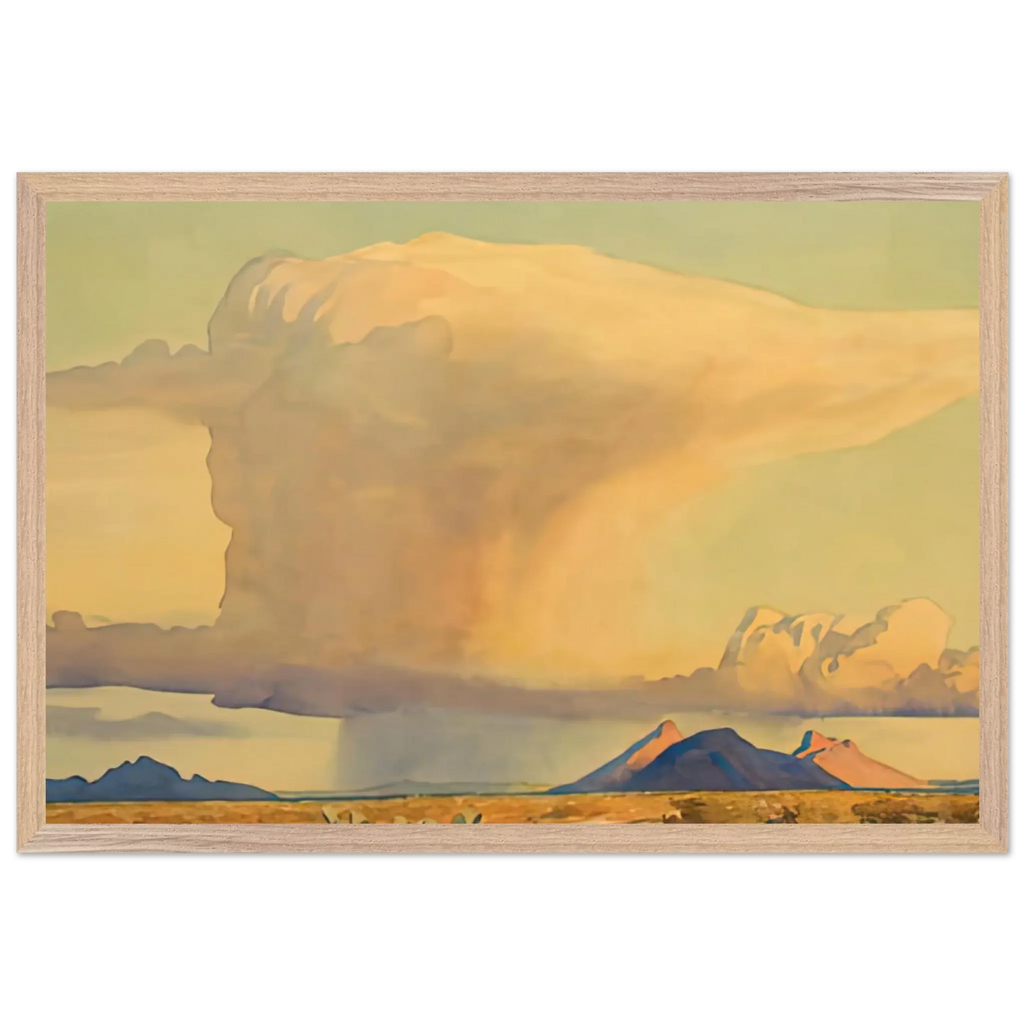 Maynard Dixon - DROUGHT AND DOWNPOUR 1944 Wall art - 60x80 cm / 24x32 Inches - Premium Wooden Framed Poster With Fine Art Paper - Wood frame