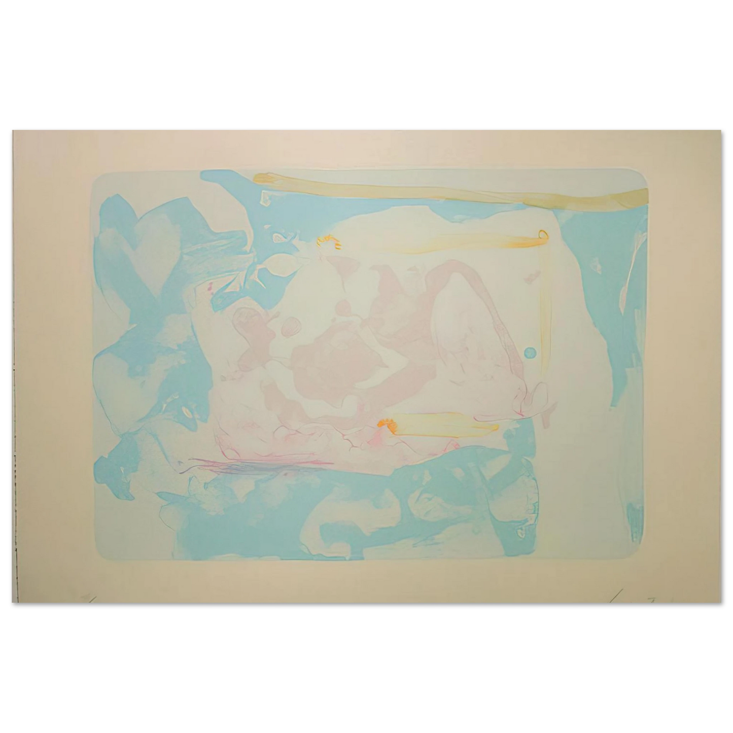 Helen Frankenthaler - Reflections III - 1995 Wall art - 15x20 cm / 6x8 inches - Premium Wooden Framed Poster With Fine Art Paper-canvas - Wood frame