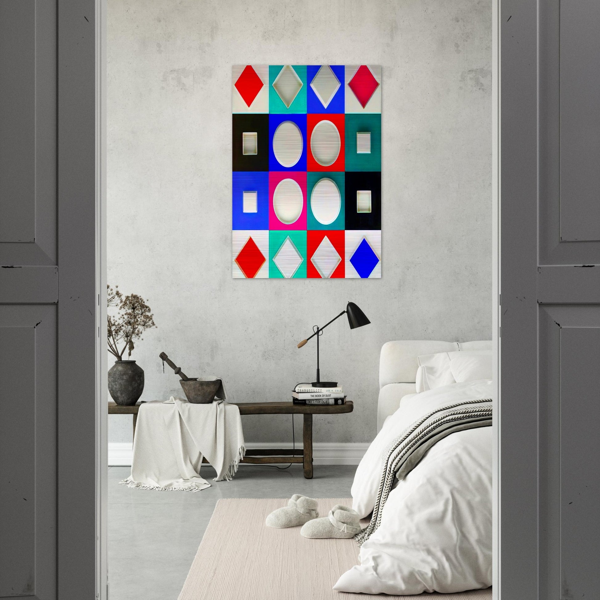 Composition Carrée Relief - 1970 - Victor Vasarely Brushed Aluminum Print - 70x100 cm / 28x40 inches | Victor Vasarely Aluminum Print | Victor Vasarely Prints