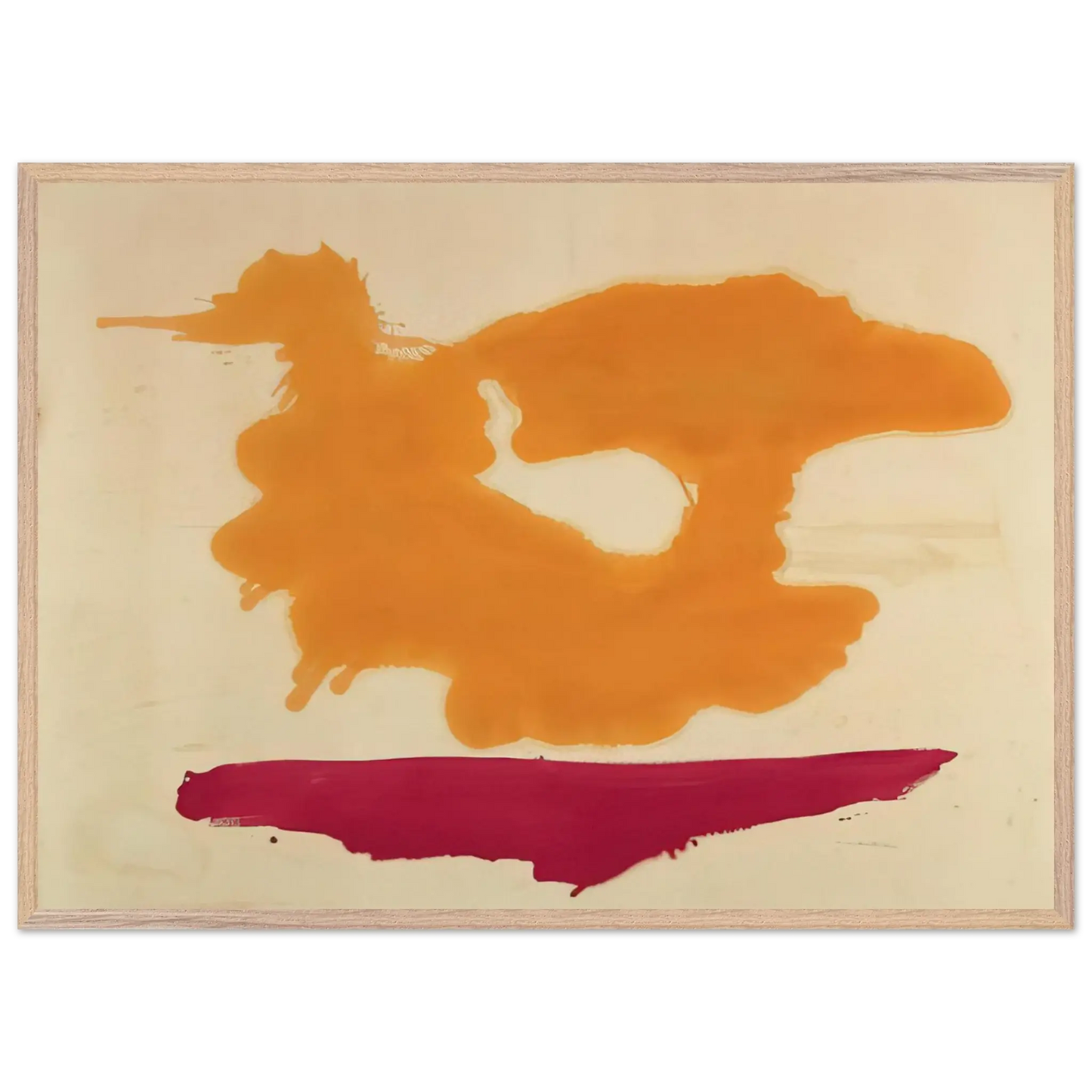 Helen Frankenthaler - Only Orange - 1963 Wall art - A2 (42 x 59.4  cm) - Premium Wooden Framed Poster With Fine Art Paper - White frame