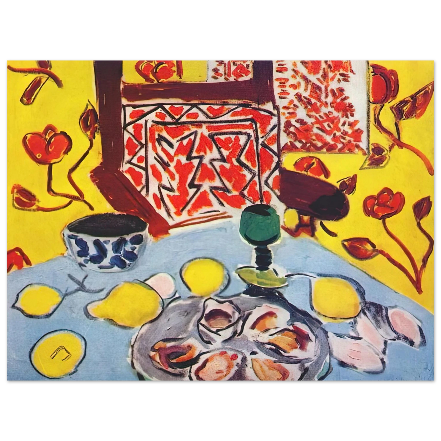 Henri Matisse - OYSTERS AND WOODEN ARMCHAIR 1943  75x100 cm / 30x40inches Fine Art Poster