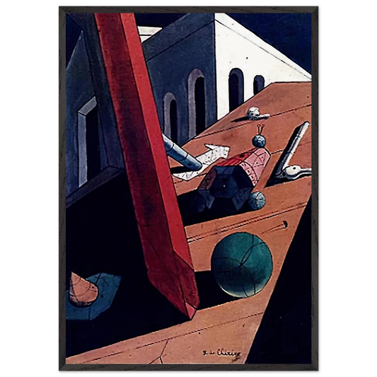 THE EVIL GENIUS OF A KING 1915 - Giorgio de Chirico 70x100 cm / 28x40 inches Framed Art Print – Black Wooden Frame