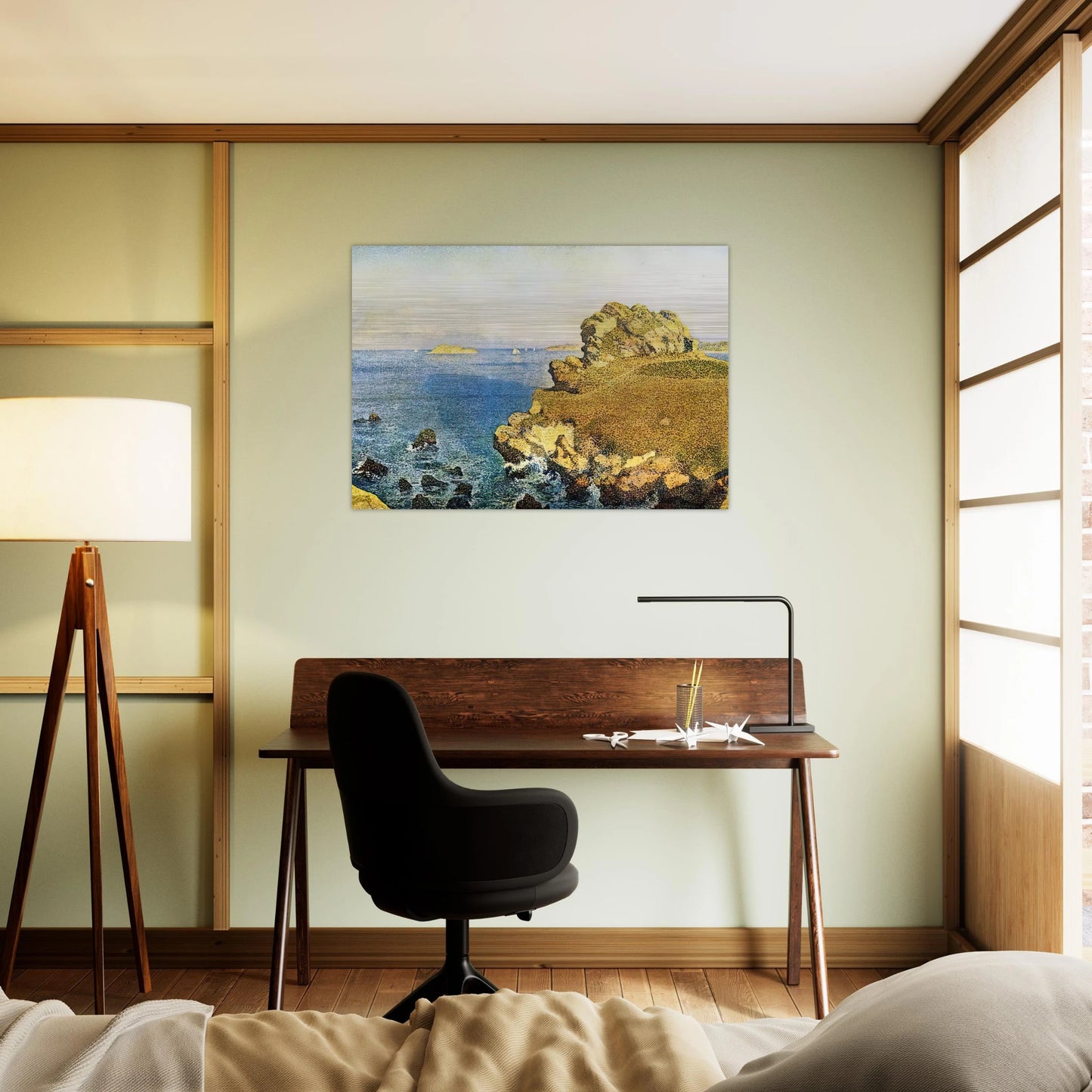 THE POINTE DE PER KIRIDEC AT ROSCOFF - Theo van Rysselberghe Brushed Aluminum Print - 70x100 cm / 28x40 inches | Theo van Rysselberghe Aluminum Print | Theo van Rysselberghe Prints