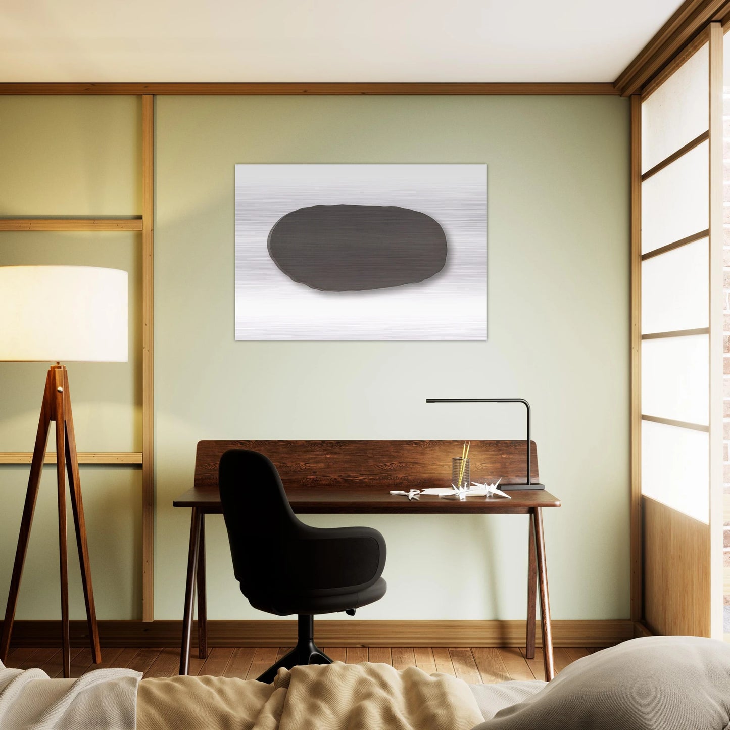 Graue Scheibe - 1970 - Blinky Palermo Brushed Aluminum Print - 70x100 cm / 28x40 inches | Blinky Palermo Aluminum Print | Blinky Palermo Prints
