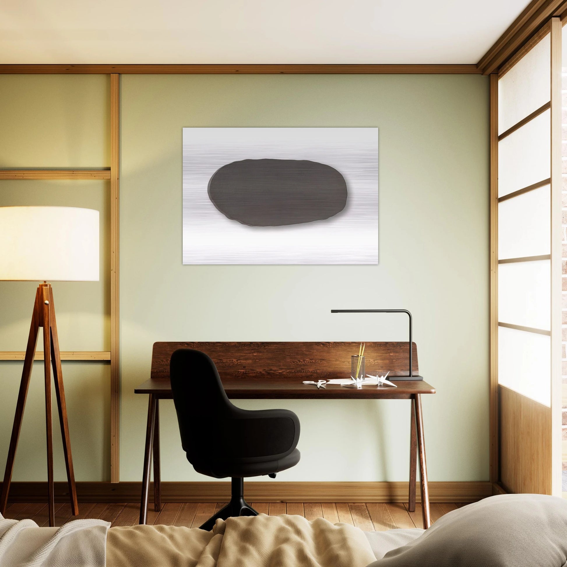Graue Scheibe - 1970 - Blinky Palermo Brushed Aluminum Print - 70x100 cm / 28x40 inches | Blinky Palermo Aluminum Print | Blinky Palermo Prints
