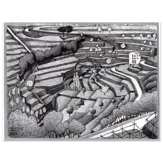 MC Escher - RAVELLO II Wall Art - 21x29.7 cm / 8x12" - Fine Art Poster-canvas - -
