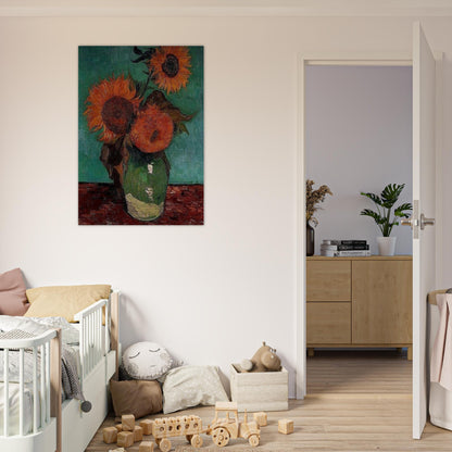Sunflowers - Vincent van Gogh Brushed Aluminum Print - 70x100 cm / 28x40 inches | Vincent van Gogh Aluminum Print | Vincent van Gogh Prints