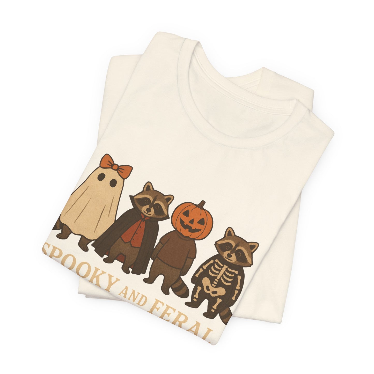 Camiseta de mapache espeluznante, divertida camiseta gráfica de Halloween, bonita camiseta vintage de otoño, moderna camiseta de Halloween para mujer, camiseta de mapache salvaje