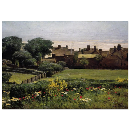 Village Scene - Childe Hassam Brushed Aluminum Print - 70x100 cm / 28x40 inches | Childe Hassam Aluminum Print | Childe Hassam Prints