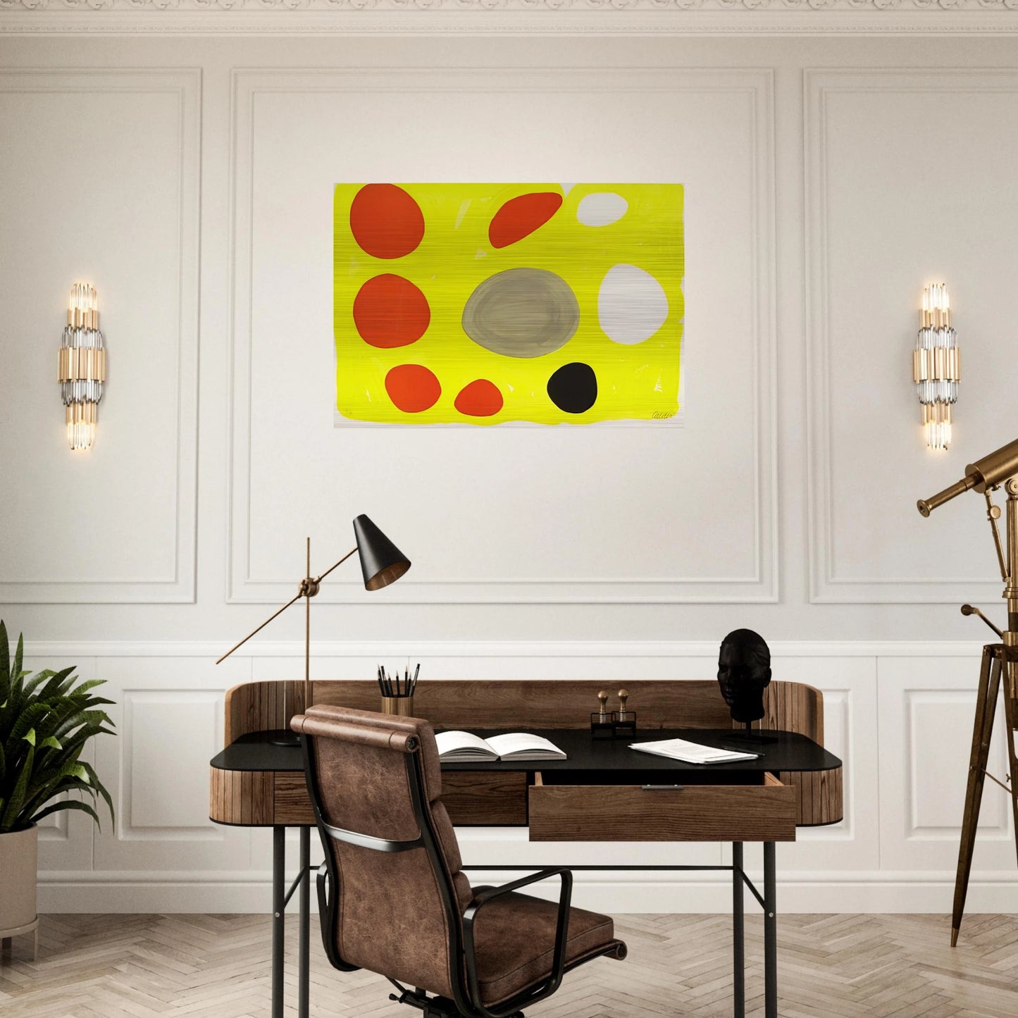 GREY OVAL 1975 - Alexander Calder Brushed Aluminum Print - 70x100 cm / 28x40 inches | Alexander Calder Aluminum Print | Alexander Calder Prints
