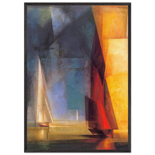 STILLER TAG AM MEER III 1929 - Lyonel Feininger 70x100 cm / 28x40 inches Framed Art Print – Black Wooden Frame