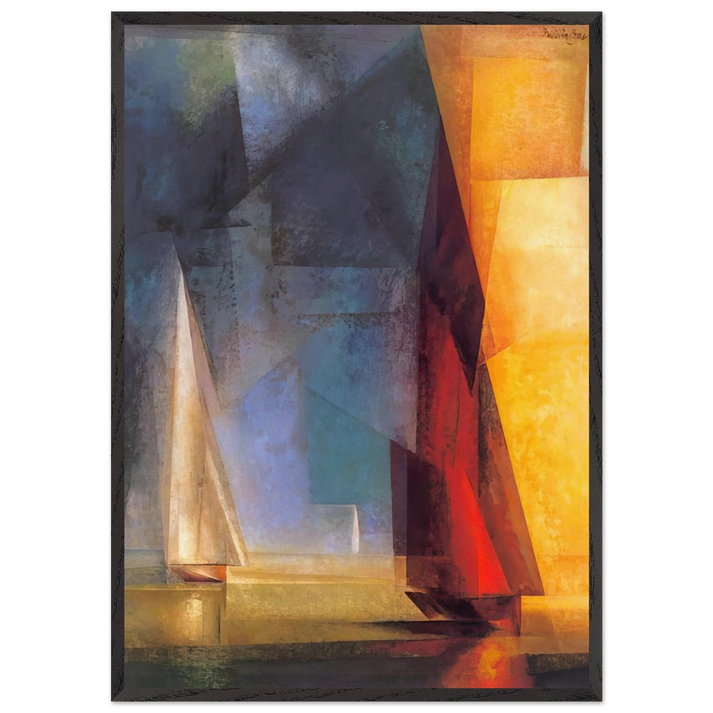 STILLER TAG AM MEER III 1929 - Lyonel Feininger 70x100 cm / 28x40 inches Framed Art Print – Black Wooden Frame