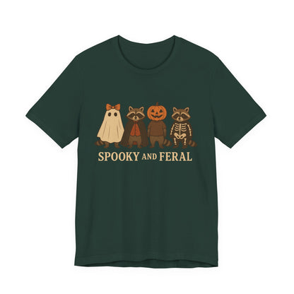 Camiseta de mapache espeluznante, divertida camiseta gráfica de Halloween, bonita camiseta vintage de otoño, moderna camiseta de Halloween para mujer, camiseta de mapache salvaje