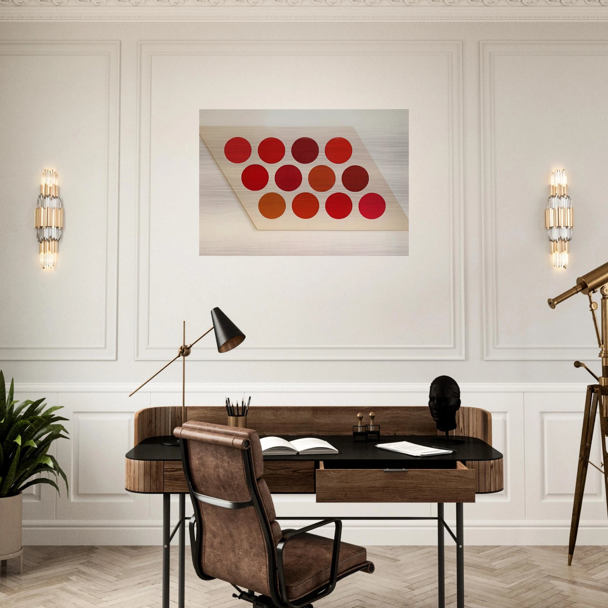 Red Twelve - 1965 - Thomas Downing Brushed Aluminum Print - 70x100 cm / 28x40 inches | Thomas Downing Aluminum Print | Thomas Downing Prints
