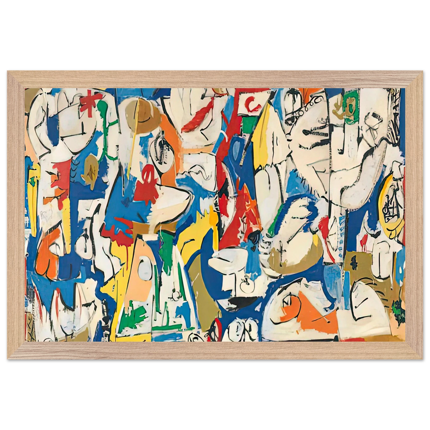 Helen Frankenthaler - The Jugglers, 1951- Wall Art - 30x40 cm / 12x16 inches - Premium Wooden Framed Poster With Fine Art Paper-canvas - Black frame