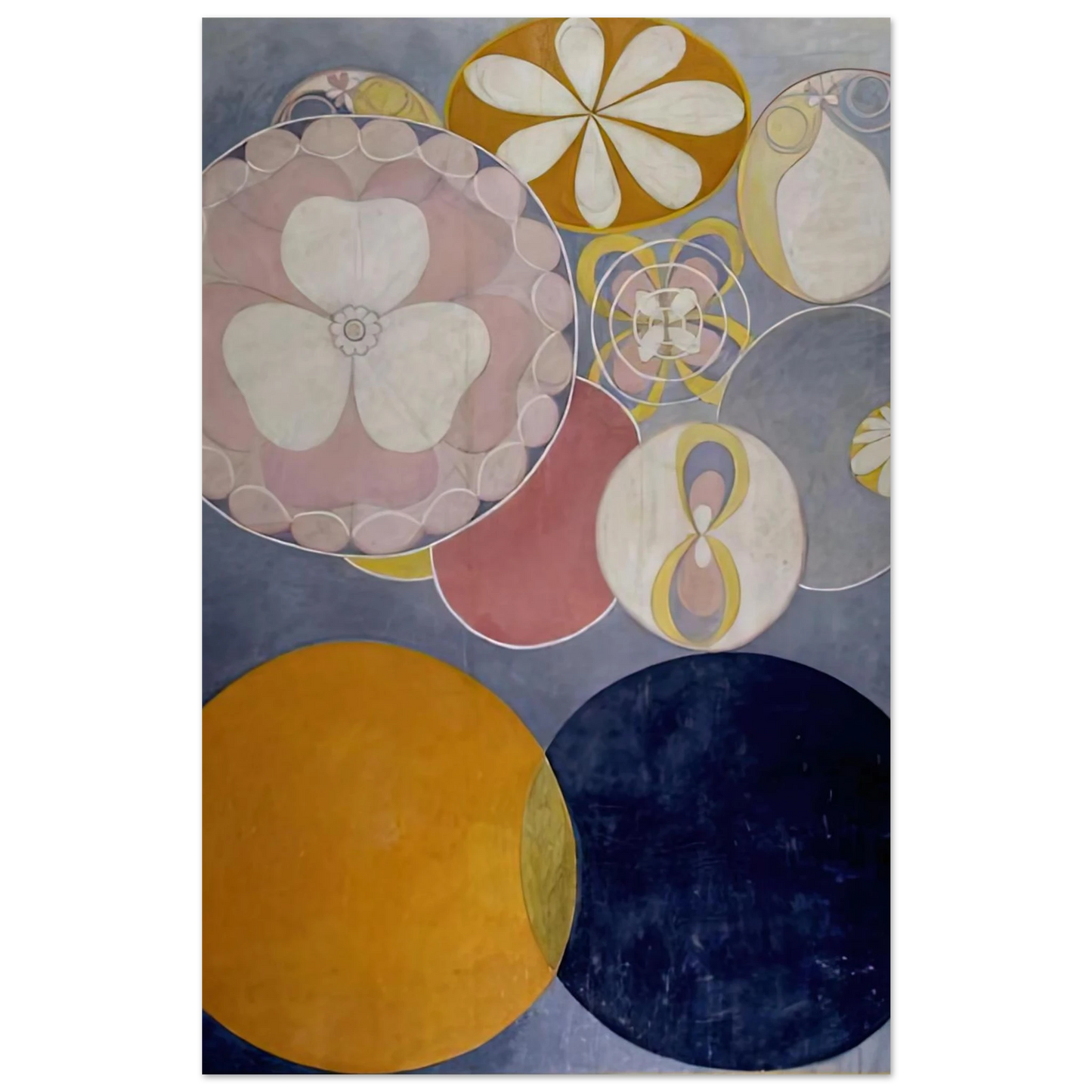Hilma af Klint - DE TIO ST RSTA N 2 BARNAALDERN 1907 Wall art - 30x45 cm / 12x18 inches - Premium Wooden Framed Poster With Fine Art Paper-canvas - White frame