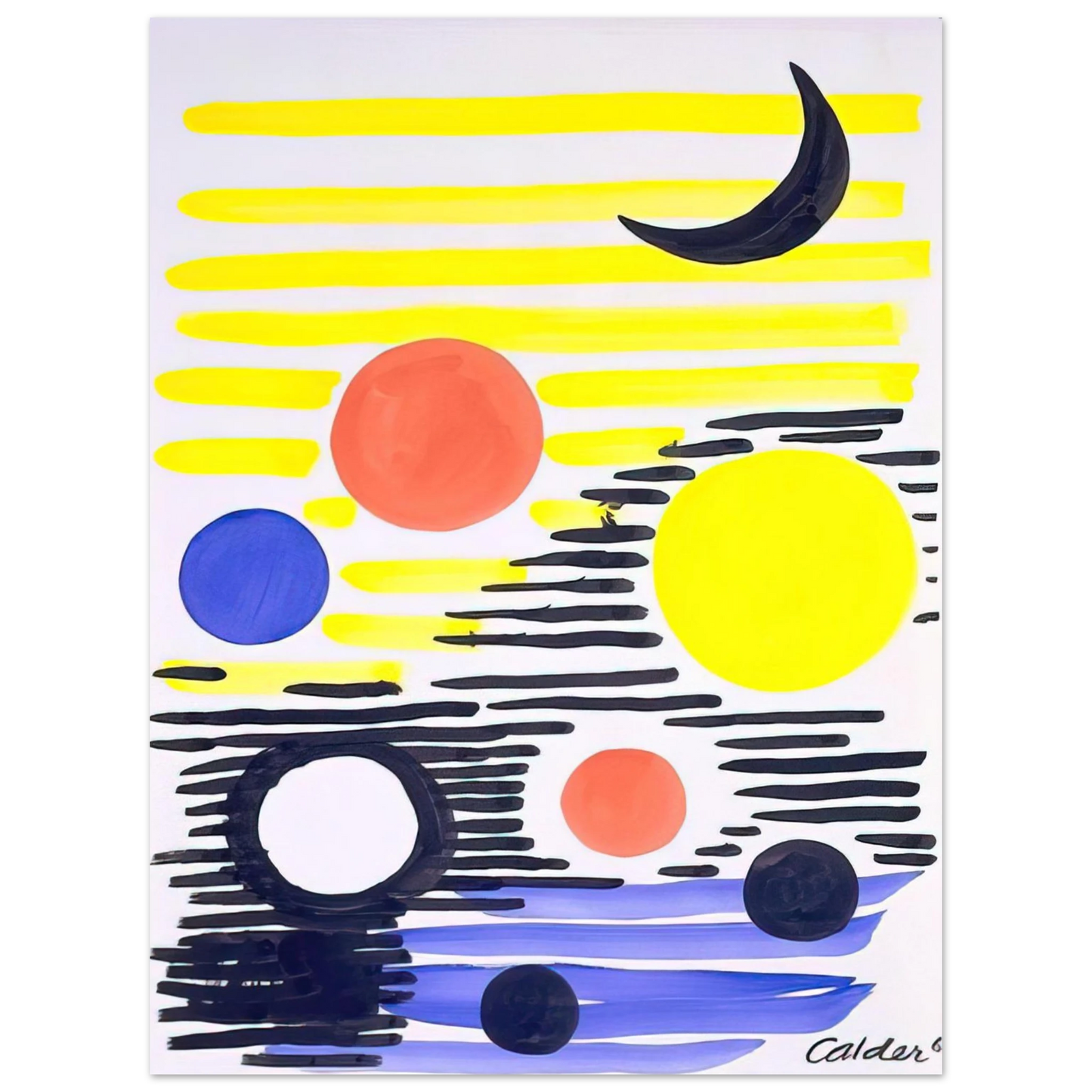 Alexander Calder - 7 CIRCLES ABSTRACT 1966 Fine Art Poster