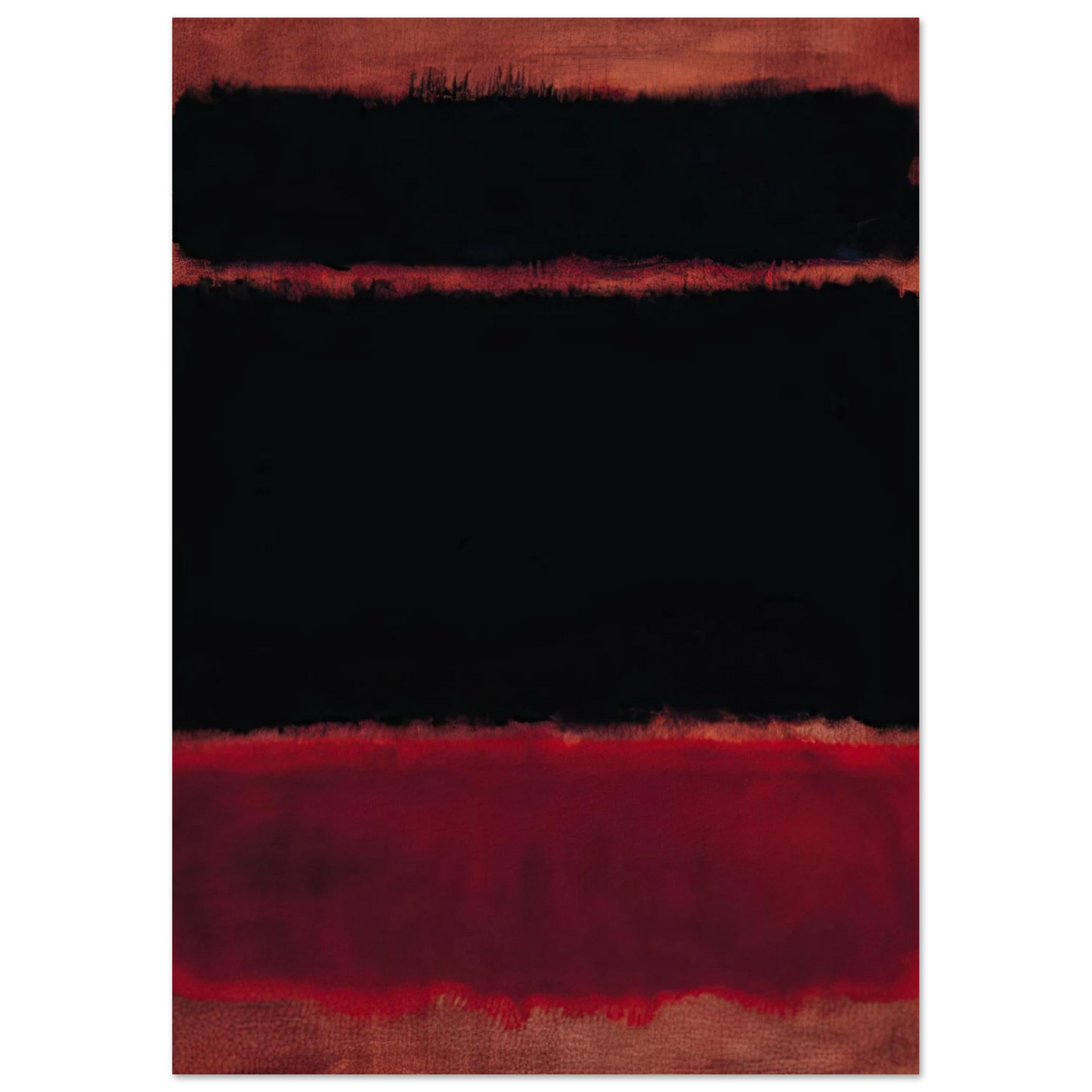 Mark Rothko - Black in Deep Red - 1957 Wall Art - 21x29.7 cm / 8x12" - Premium Wooden Framed Poster With Fine Art Paper-canvas - Wood frame