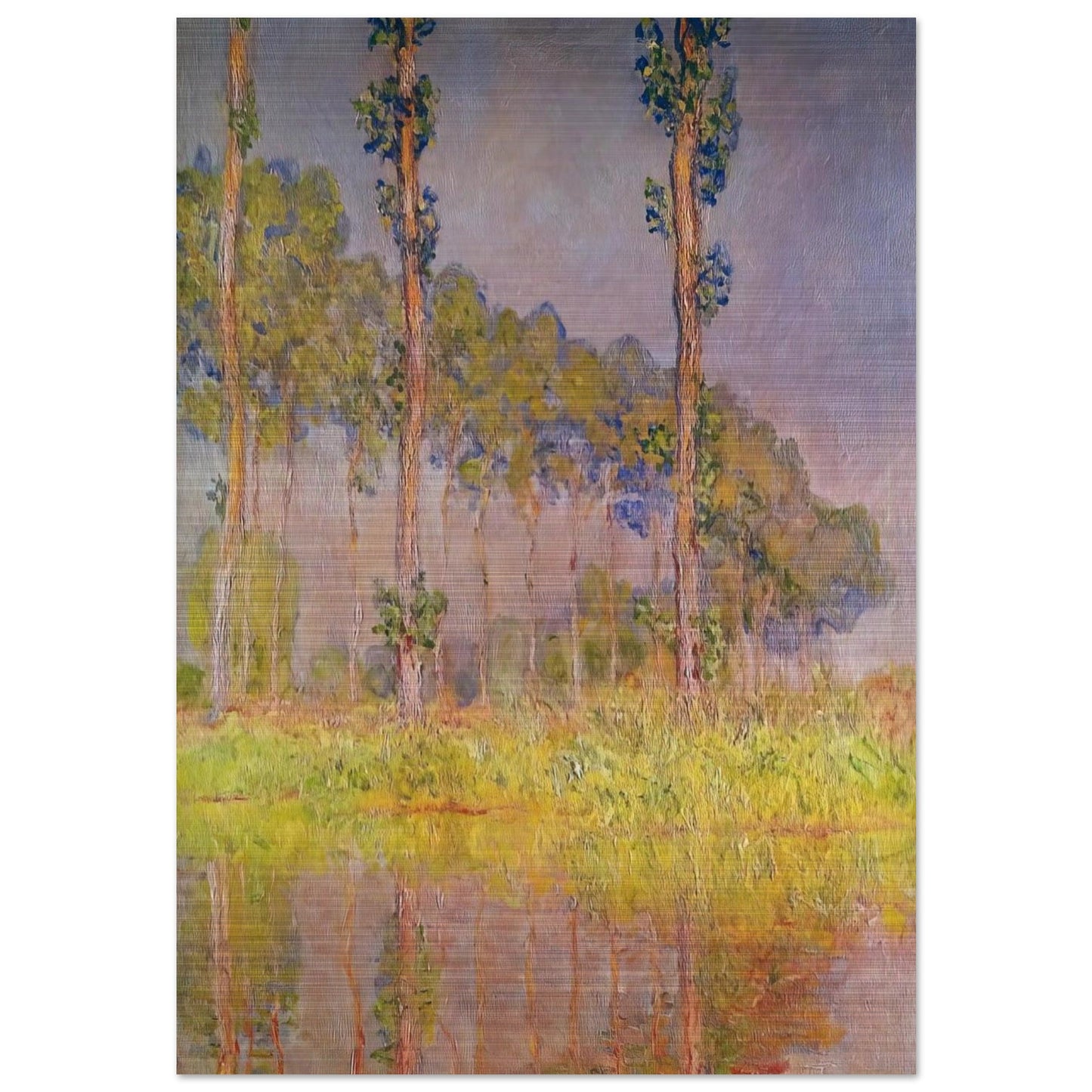 Three Trees in Spring - claude monet Brushed Aluminum Print - 70x100 cm / 28x40 inches | claude monet Aluminum Print | claude monet Prints