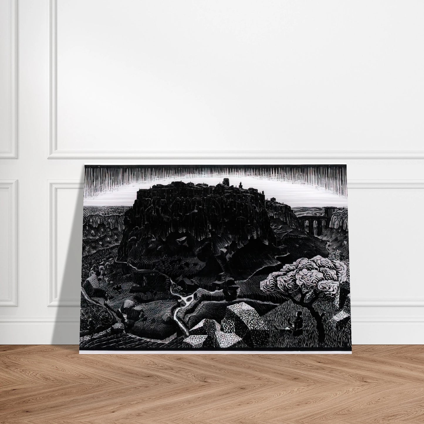 VITORCHIANO NEL CIMINO - MC Escher Brushed Aluminum Print - 70x100 cm / 28x40 inches | MC Escher Aluminum Print | MC Escher Prints