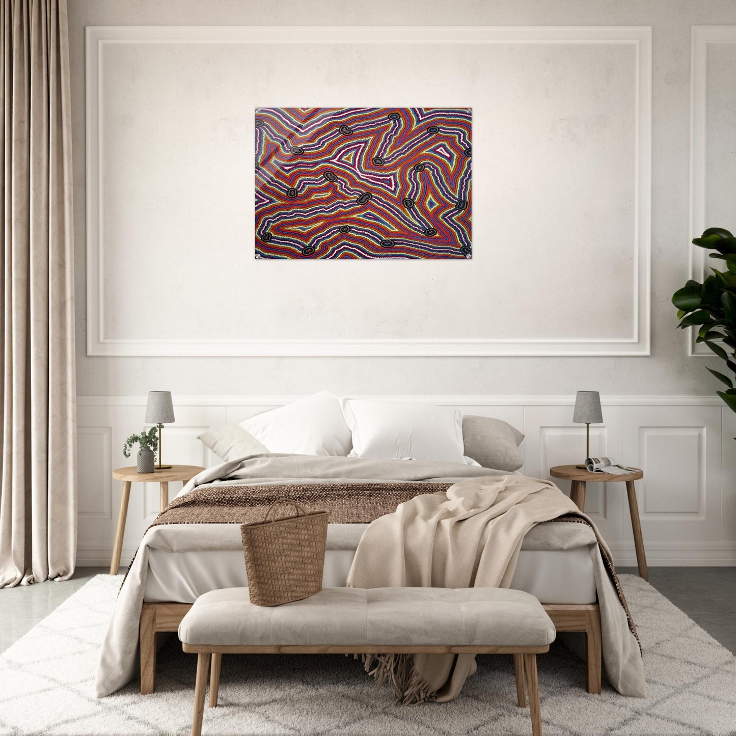 Narripi Dreaming - 1992 - Clifford Possum Tjapaltjarri Acrylic Print - 70x100 cm / 28x40″ inches