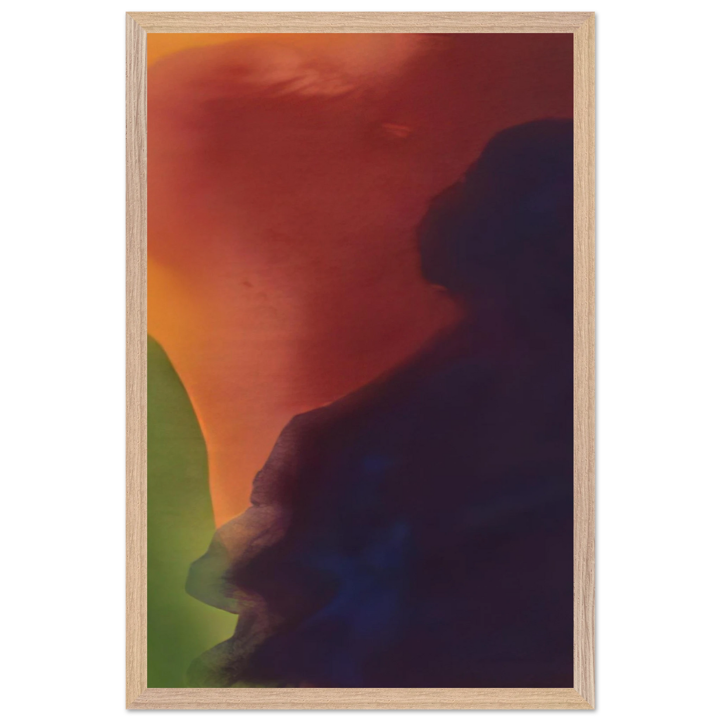 Helen Frankenthaler - Blue Atmosphere III - 1963 Wall art - 13x18 cm / 5x7 inches - Premium Wooden Framed Poster With Fine Art Paper-canvas - Black frame