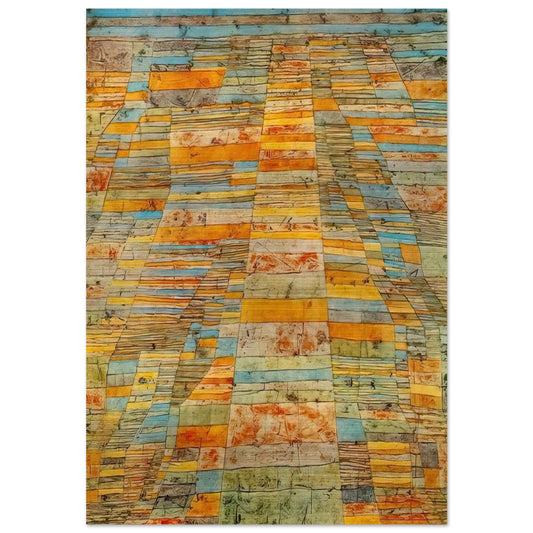 HIGHWAY AND BYWAYS 1929 - Paul Klee Brushed Aluminum Print - 70x100 cm / 28x40 inches | Paul Klee Aluminum Print | Paul Klee Prints