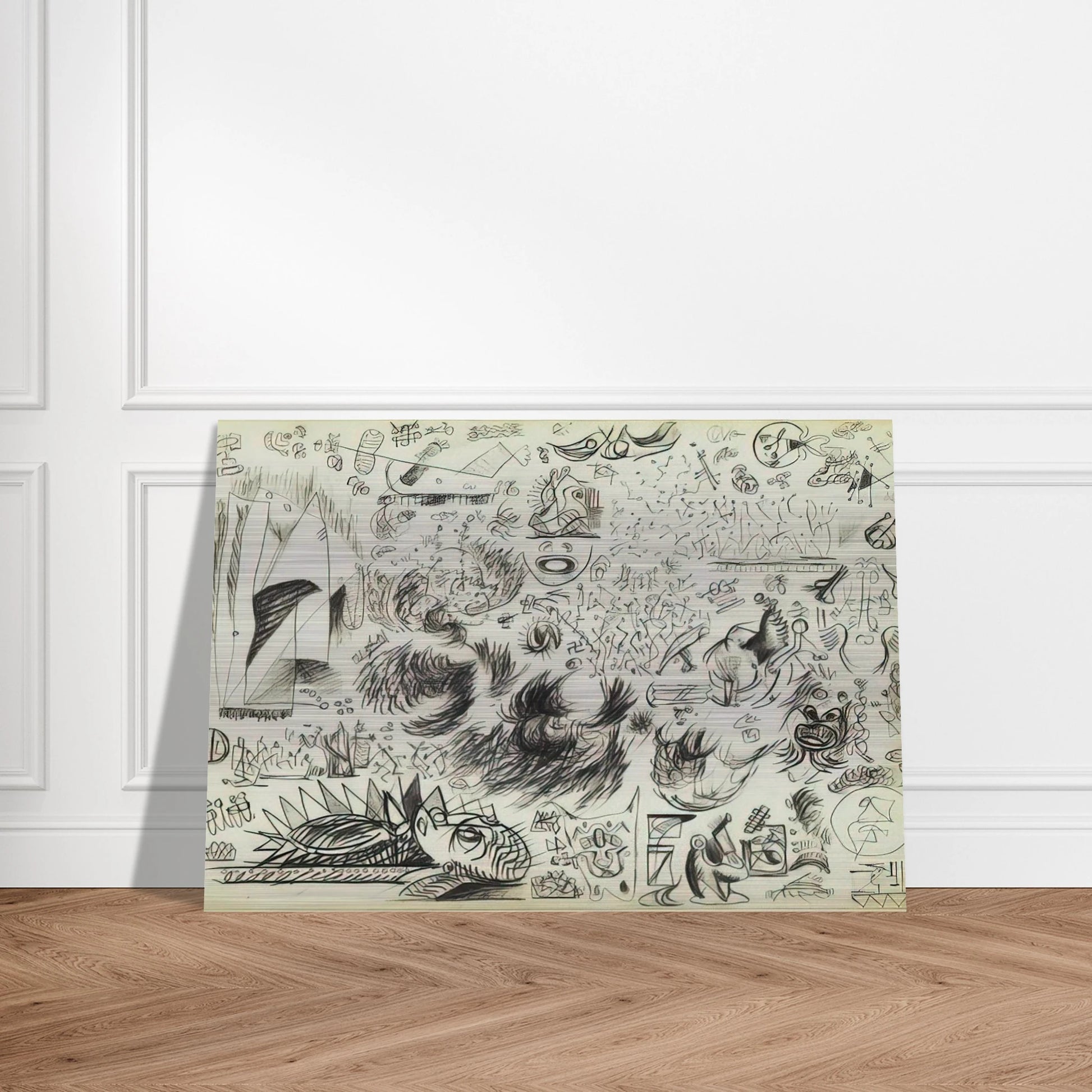 SHEET OF STUDIES 1941 - Jackson Pollock Brushed Aluminum Print - 70x100 cm / 28x40 inches | Jackson Pollock Aluminum Print | Jackson Pollock Prints