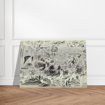 SHEET OF STUDIES 1941 - Jackson Pollock Brushed Aluminum Print - 70x100 cm / 28x40 inches | Jackson Pollock Aluminum Print | Jackson Pollock Prints