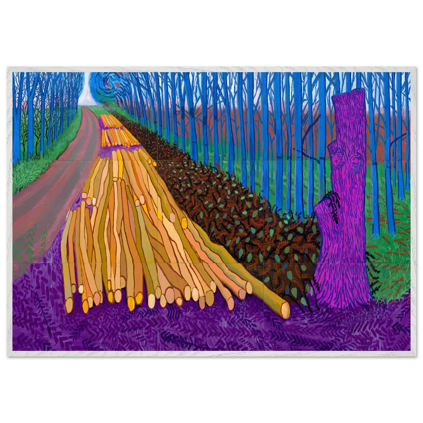 David Hockney - David Hockney Wall art - 27x35 cm / 11x14 Inches - Premium Wooden Framed Poster With Fine Art Paper - Wood frame