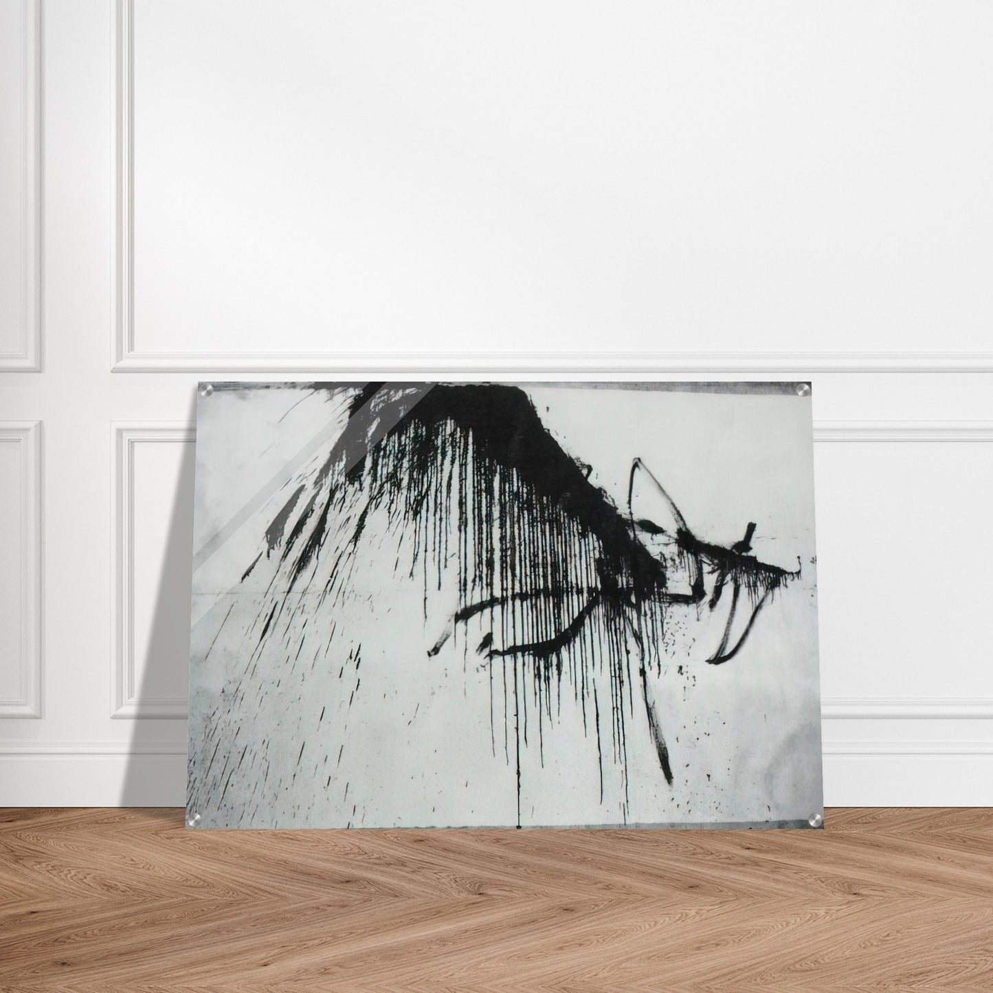 NIGHT IN THE HOTEL ABSTRACT IN BLACK AND WHITE - Salvador Dali Acrylic Print - 70x100 cm / 28x40″ inches