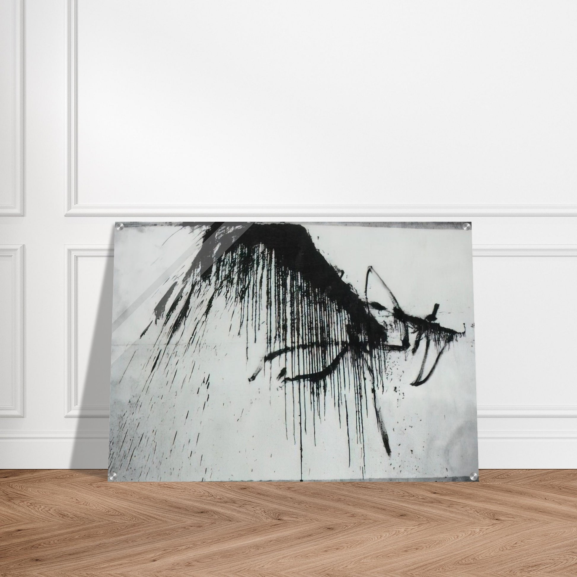 NIGHT IN THE HOTEL ABSTRACT IN BLACK AND WHITE - Salvador Dali Acrylic Print - 70x100 cm / 28x40″ inches