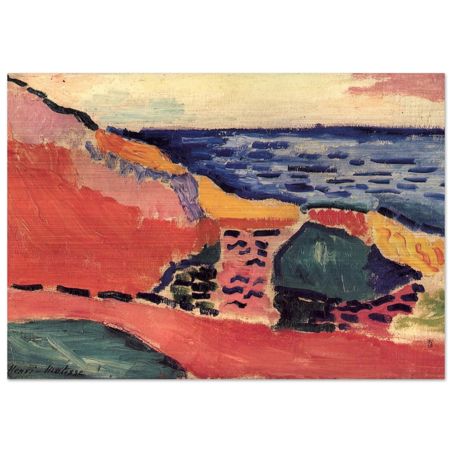 LA MOULADE COLLIOURE IN THE SUMMER 1905 - Henri Matisse Brushed Aluminum Print - 70x100 cm / 28x40 inches | Henri Matisse Aluminum Print | Henri Matisse Prints