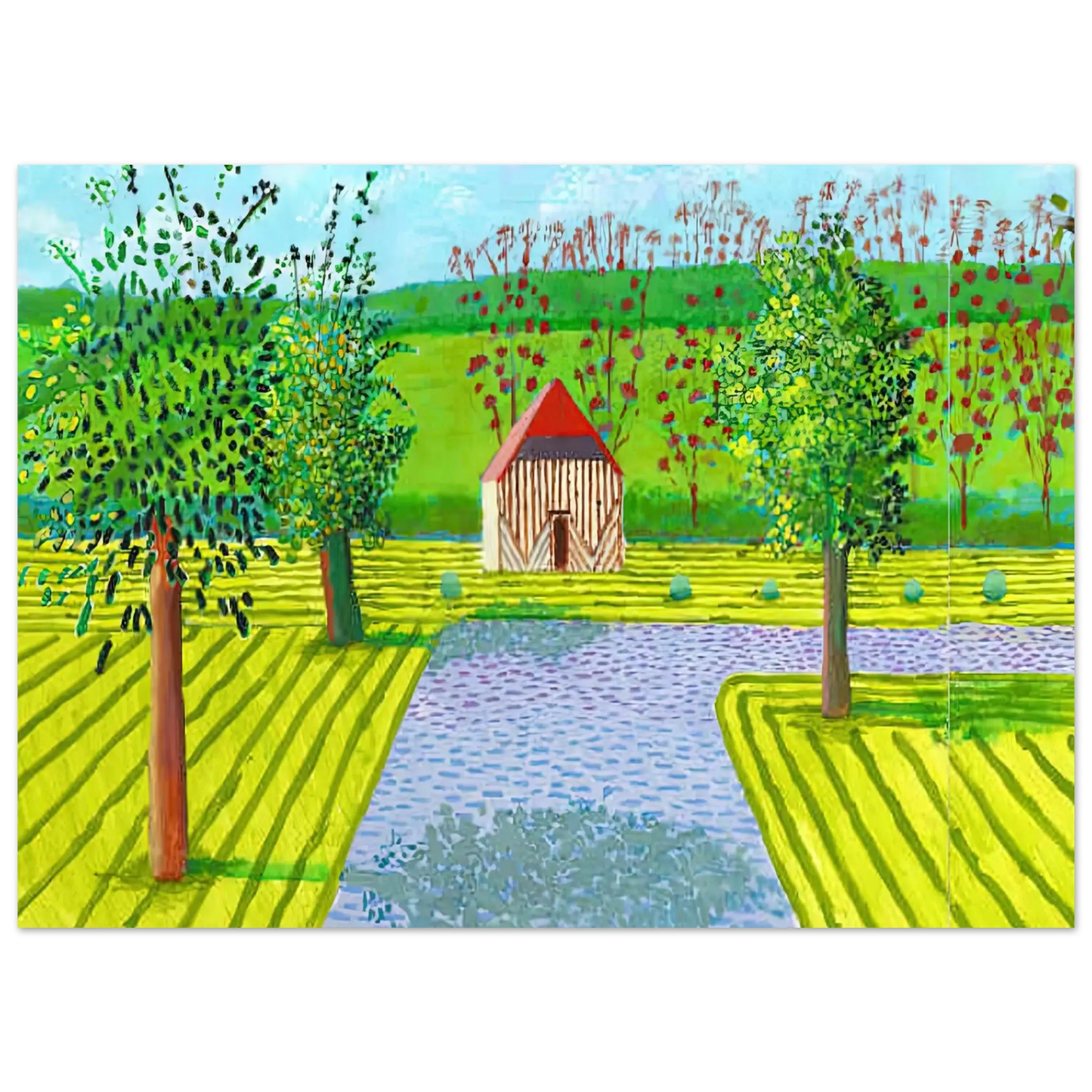 David Hockney - David Hockney Wall art - 45x60 cm / 18x24 Inches - Premium Wooden Framed Poster With Fine Art Paper - White frame