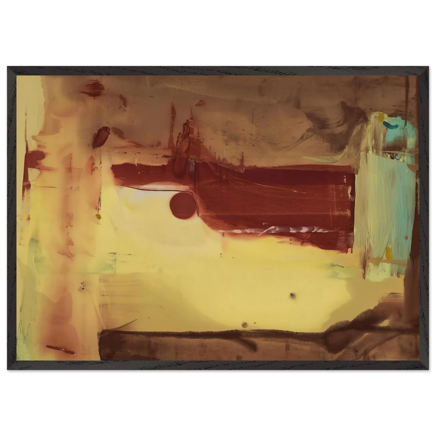 Helen Frankenthaler - Desert Pass - 1976 Wall art - 21x29.7 cm / 8x12" - Premium Wooden Framed Poster With Fine Art Paper-canvas - White frame