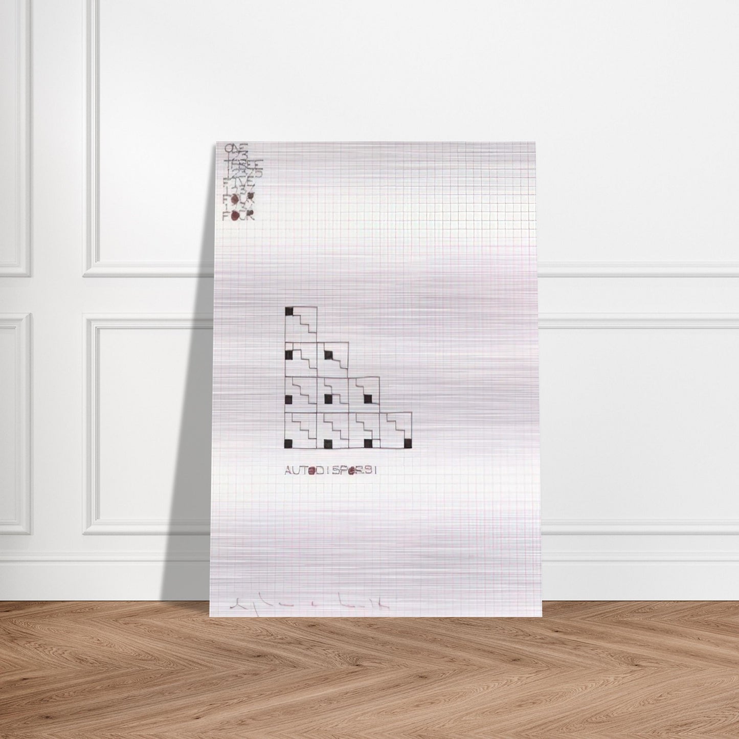 AUTODISPORSI 1975 - Alighiero Boetti Brushed Aluminum Print - 70x100 cm / 28x40 inches | Alighiero Boetti Aluminum Print | Alighiero Boetti Prints