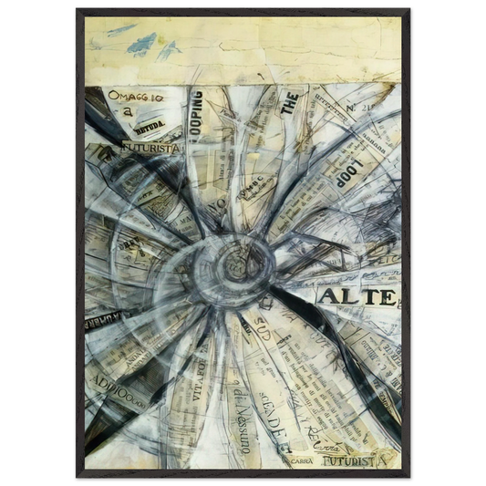 OMAGGIO A BETUDA FUTURISTA 1915 - Carlo Carra 70x100 cm / 28x40 inches Framed Art Print – Black Wooden Frame