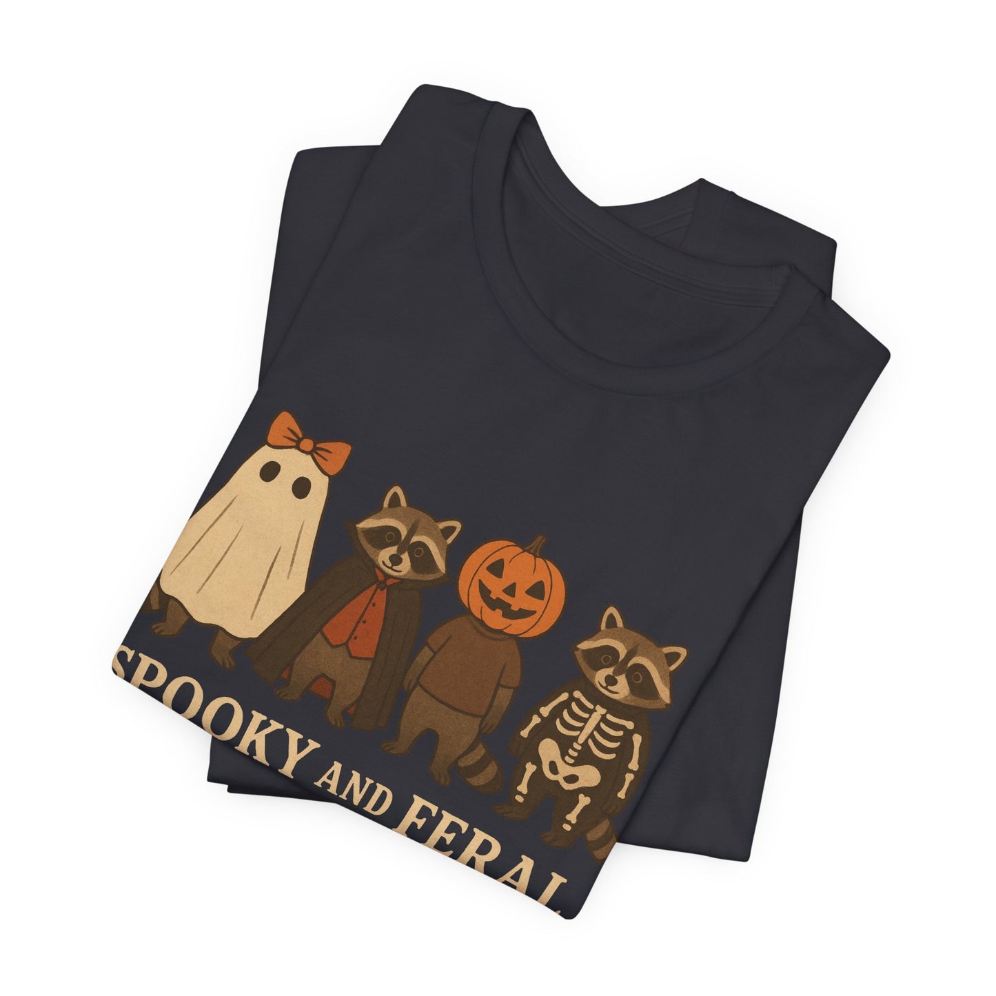 Camiseta de mapache espeluznante, divertida camiseta gráfica de Halloween, bonita camiseta vintage de otoño, moderna camiseta de Halloween para mujer, camiseta de mapache salvaje