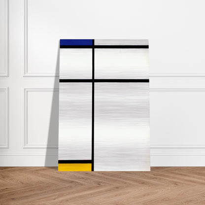 Composition III with Blue, Yellow and White - Piet Mondrian Brushed Aluminum Print - 70x100 cm / 28x40 inches | Piet Mondrian Aluminum Print | Piet Mondrian Prints
