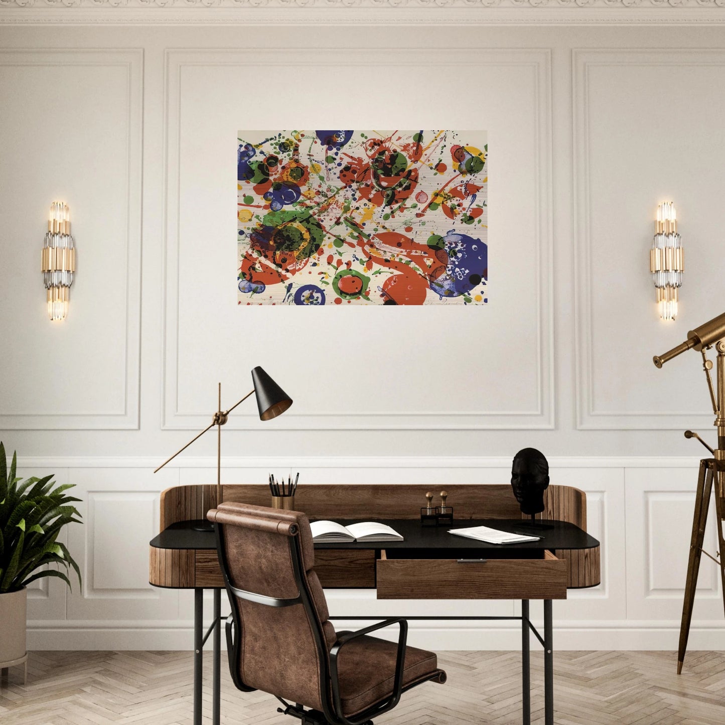 Untitled  from Pasadena Box   Lembark L60  - Sam Francis Brushed Aluminum Print - 70x100 cm / 28x40 inches | Sam Francis Aluminum Print | Sam Francis Prints
