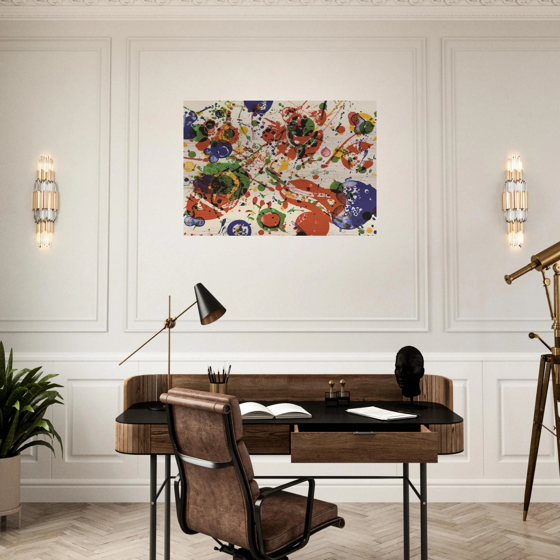 Untitled  from Pasadena Box   Lembark L60  - Sam Francis Brushed Aluminum Print - 70x100 cm / 28x40 inches | Sam Francis Aluminum Print | Sam Francis Prints