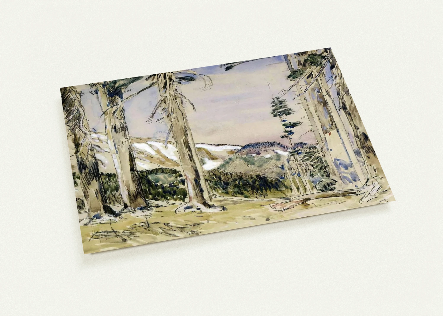 End of Timberline, Mt. Hood By Childe Hassam Pack of 10 Post Cards | Childe Hassam Post Cards | A6 (10.5 x 14.8 cm) - 4.1 x 5.8 inches