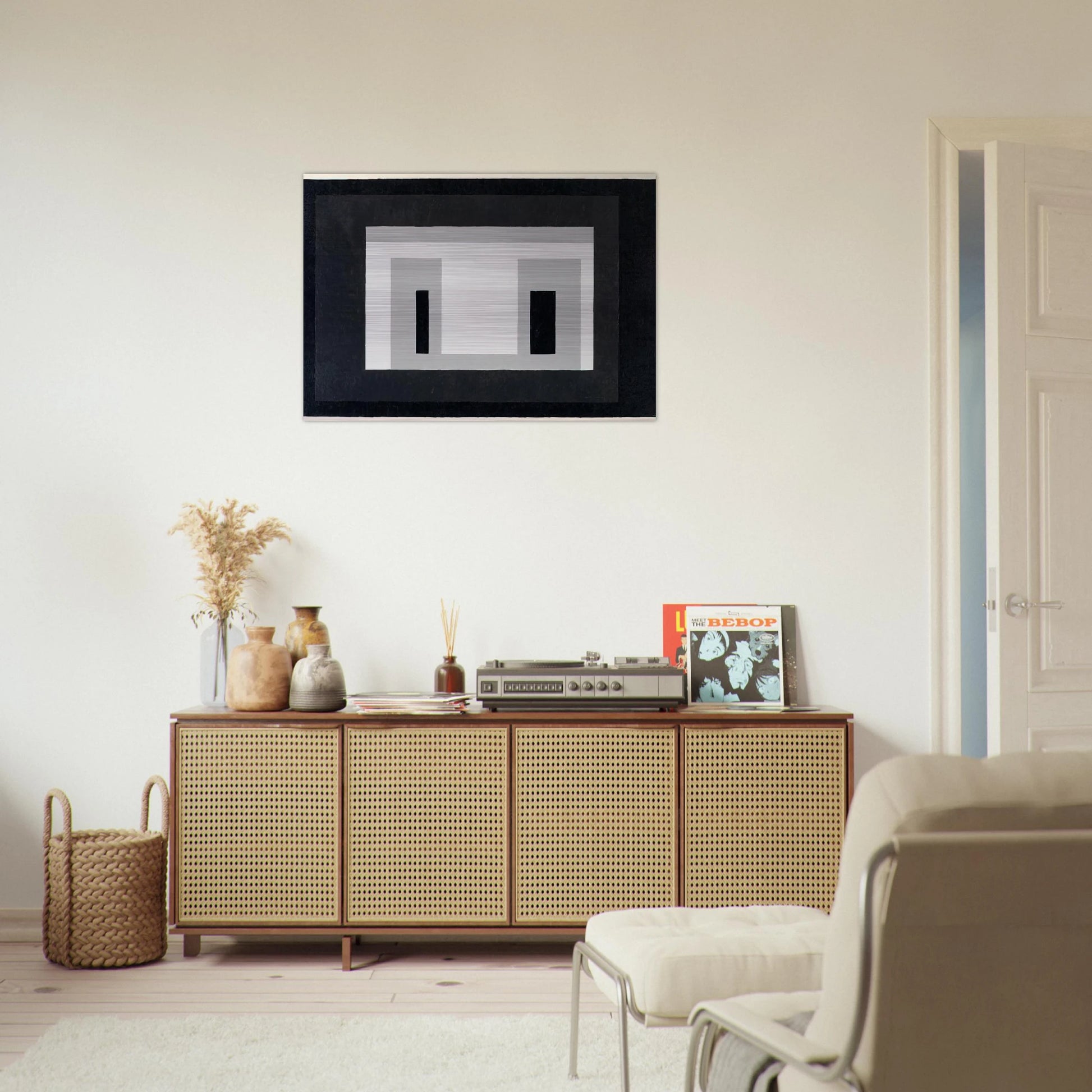 VARIANT ADOBE 1948 - Josef Albers Brushed Aluminum Print - 70x100 cm / 28x40 inches | Josef Albers Aluminum Print | Josef Albers Prints